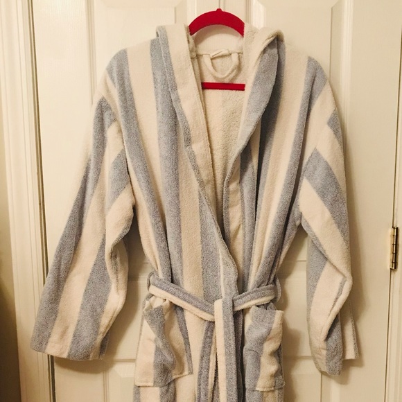 Other - NWOT. Blue and white striped terry cloth robe.